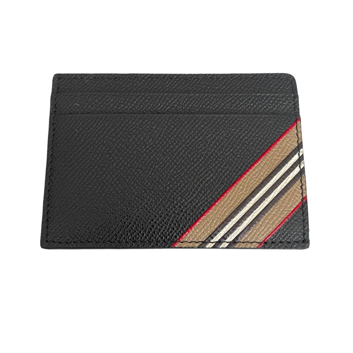 Burberry MS Kier Black Leather Signature Stripe Card Wallet 8033074