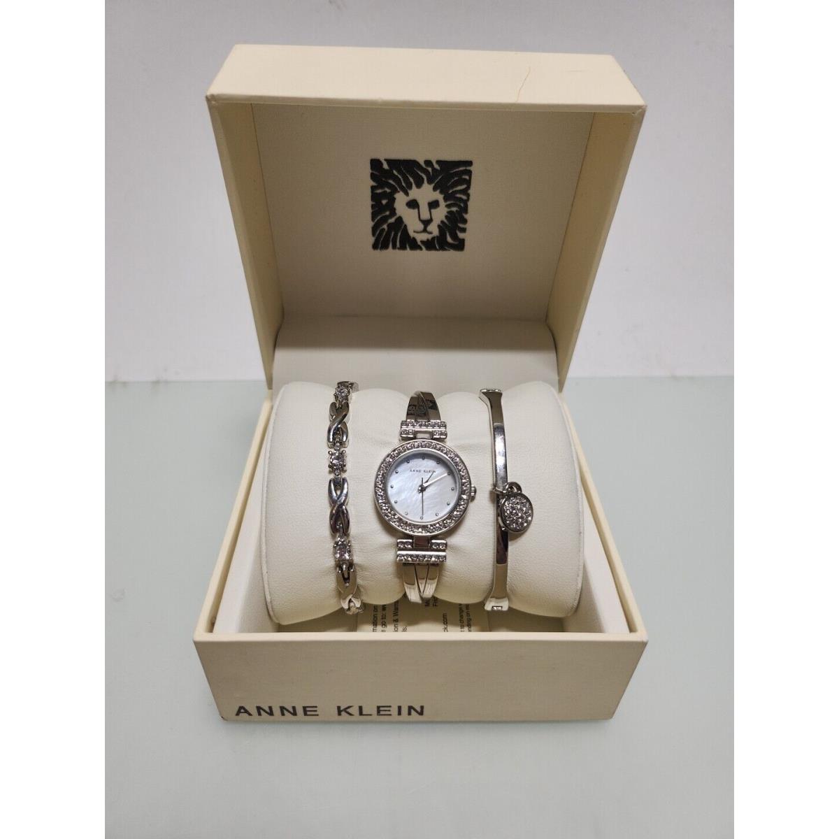 Anne Klein Women`s Crystal Bangle Watch Set - B2