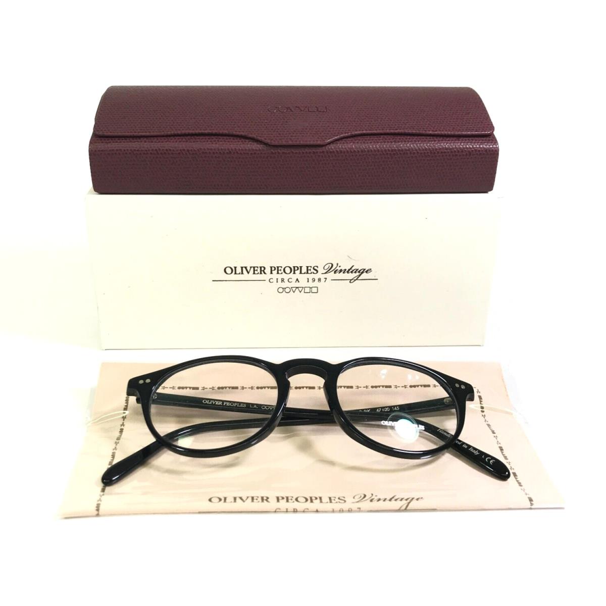 Oliver Peoples Eyeglasses Frames OV5004 1005 Riley R BK Black Round 47-50-145