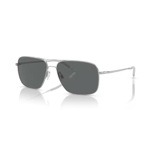 Oliver Peoples 0OV1150S 5036P2 Clifton Silver/grey Polarized Men`s Sunglasses - Frame: Silver, Lens: Dark Grey