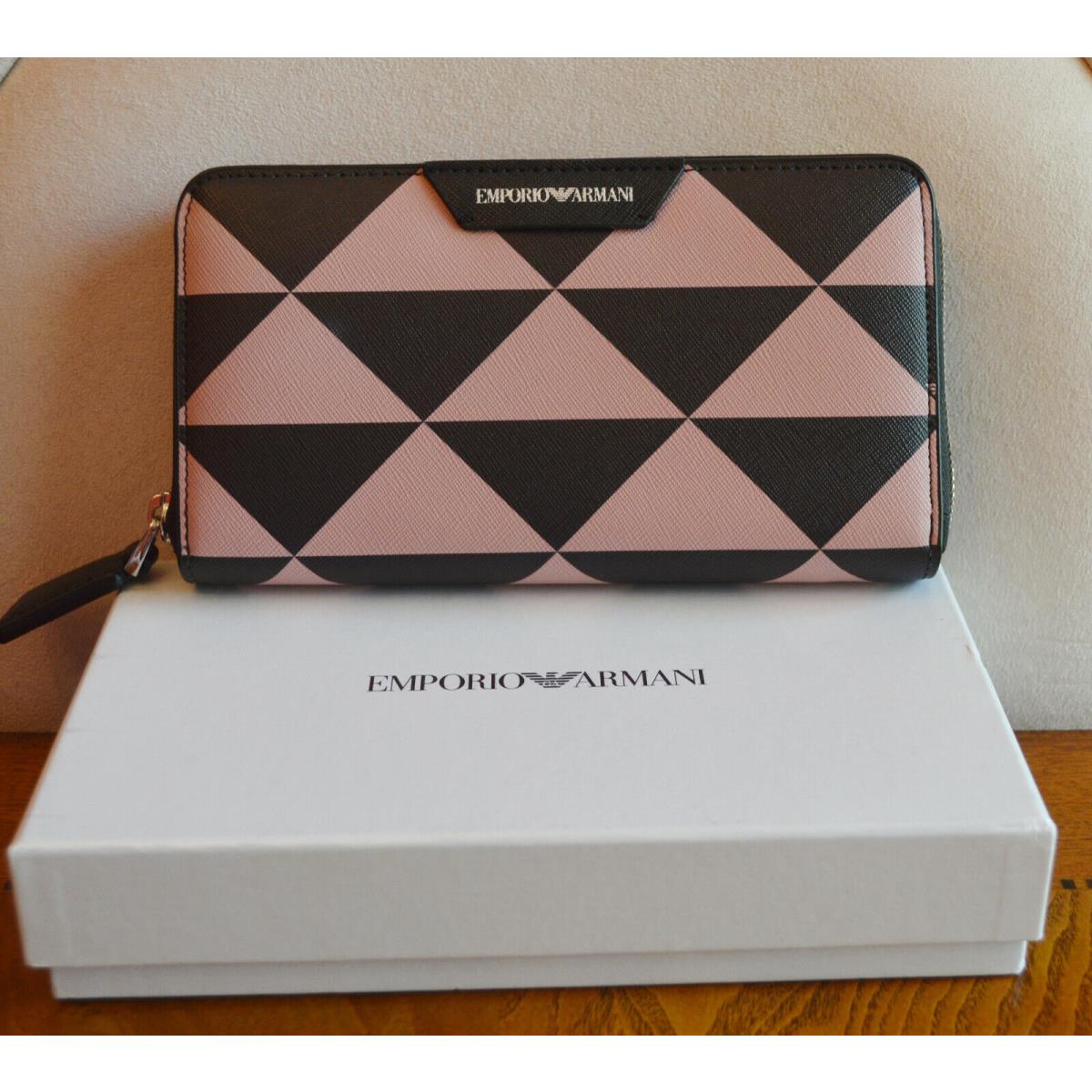 Emporio Armani Pastel Pink Geometric Pattern Wallet Beautiful