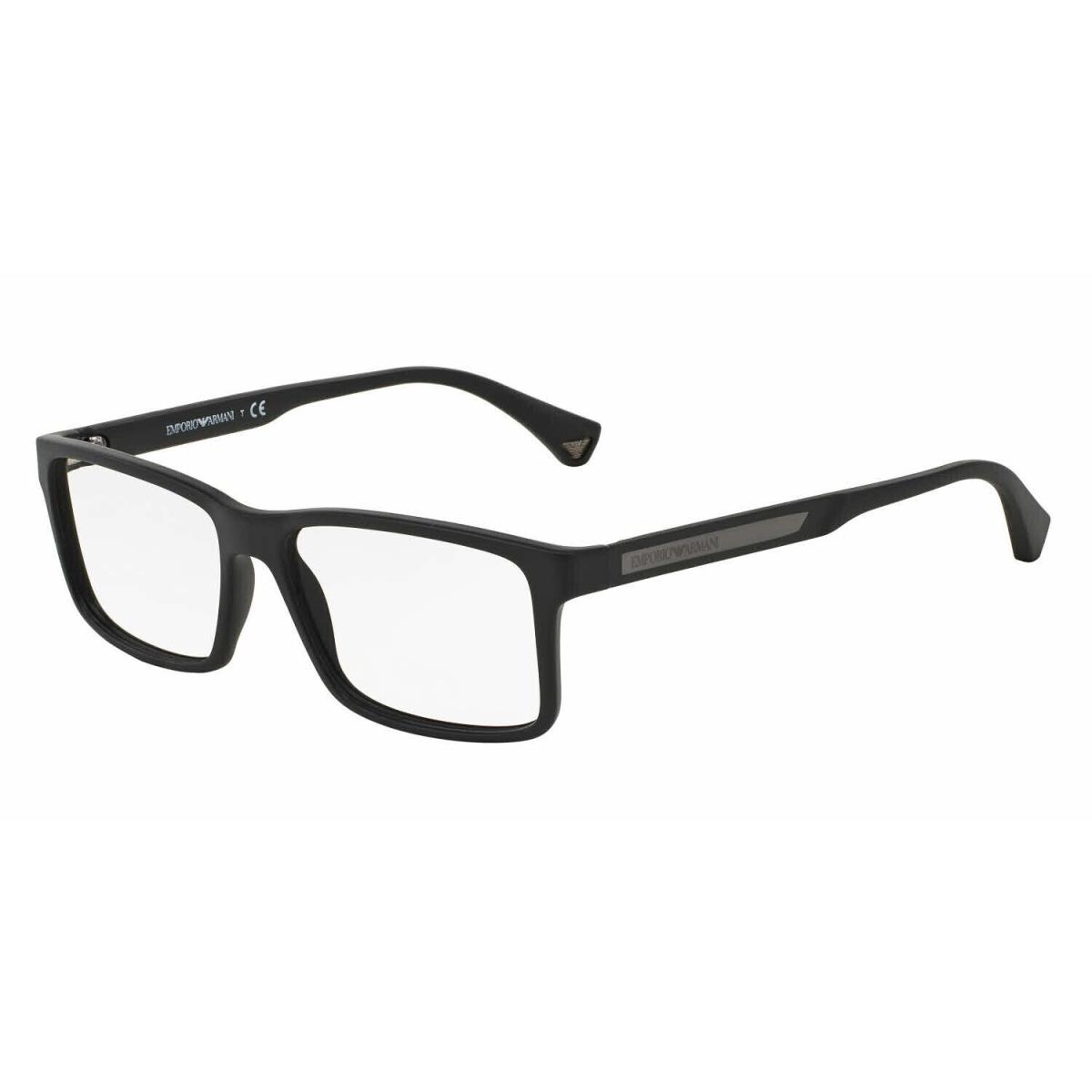 Emporio Armani Eyeglasses EA3038 Black Rubber 56mm w/ Case Retail