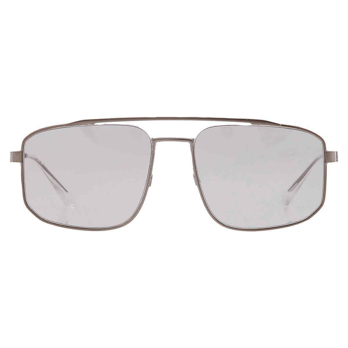 Emporio Armani Light Grey Navigator Men`s Sunglasses EA2139 300387 57