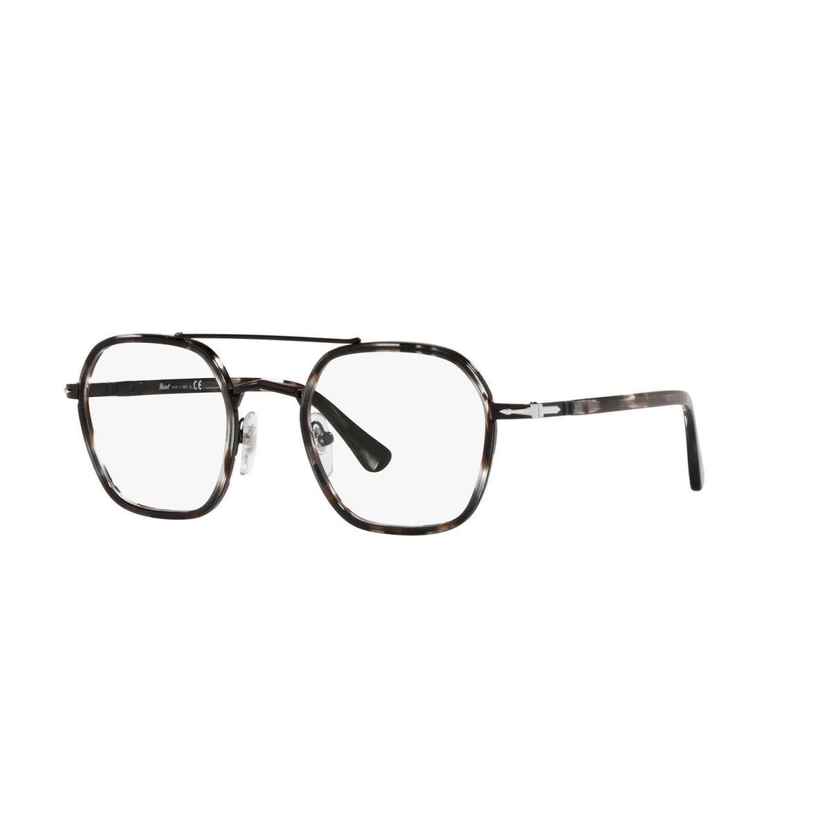 Persol PO2480V 1108 Brown Striped Demo Lens Irregular 50 mm Men`s Eyeglasses