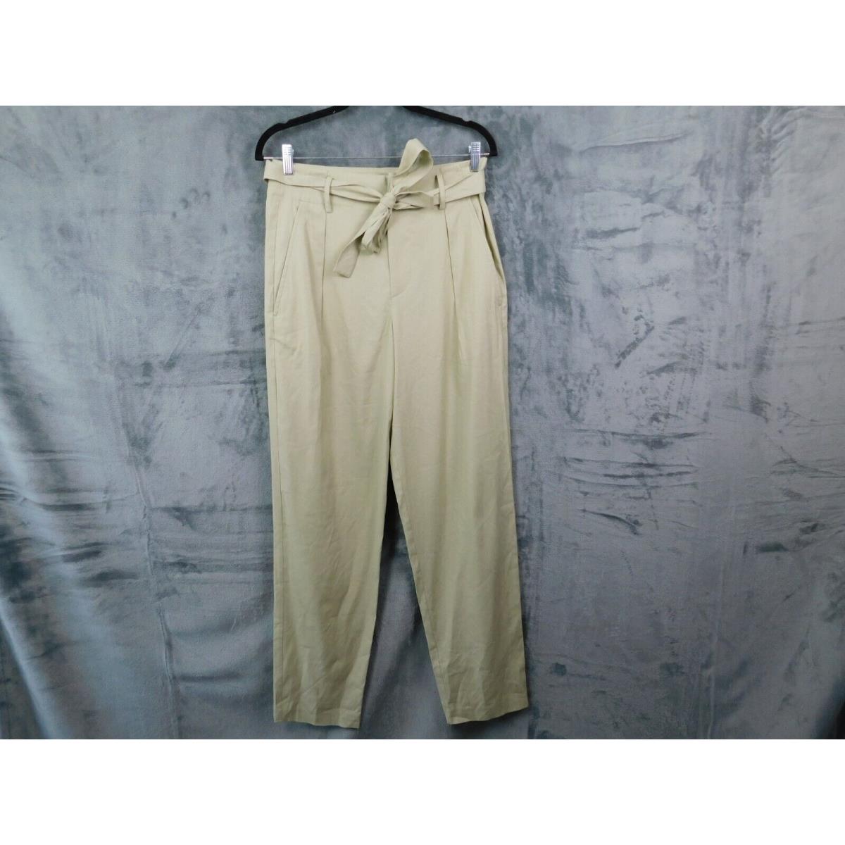 Rag Bone Pants Womens 4 Tan Roxie Linen Trouser High Rise Wide Leg Coastal