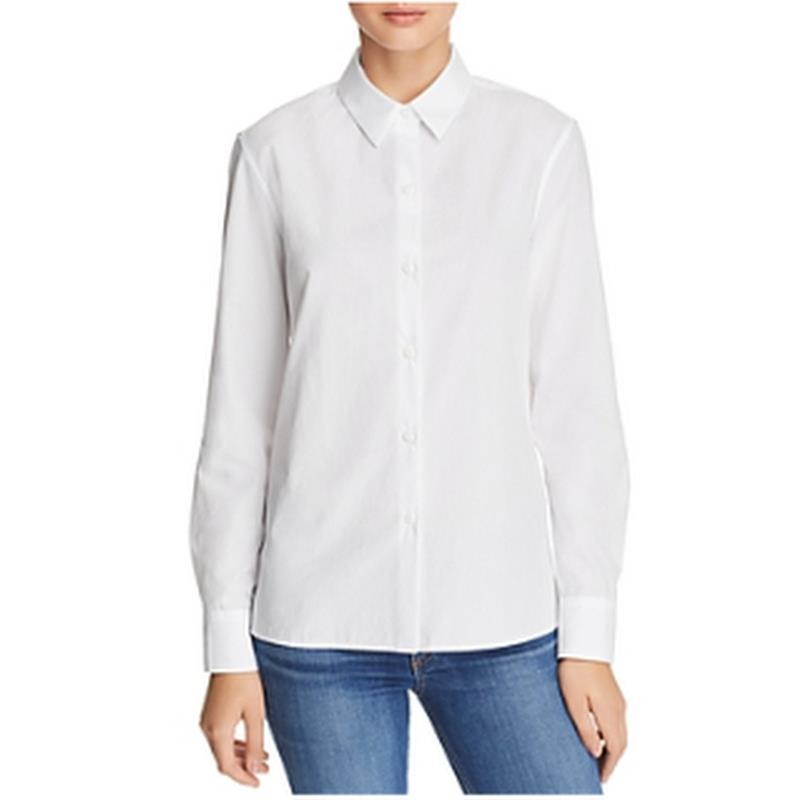 Rag and Bone Womens Poppy Button-down Top Cotton Collared - White - XS