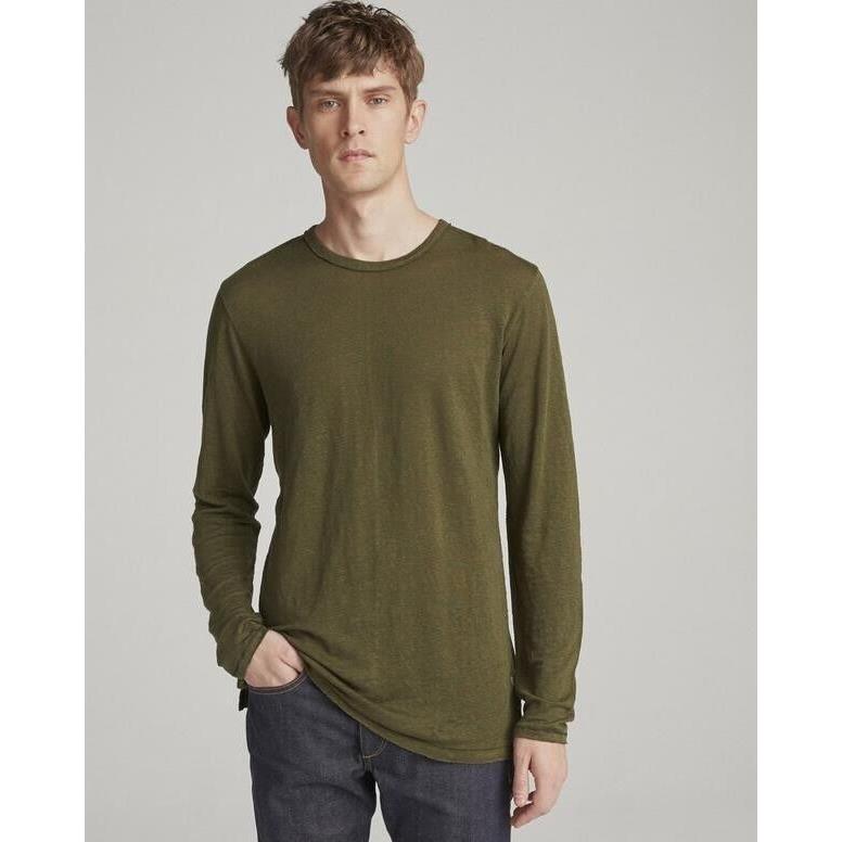 Rag and Bone Owen Linen Long Sleeve Slub T-shirt Size M