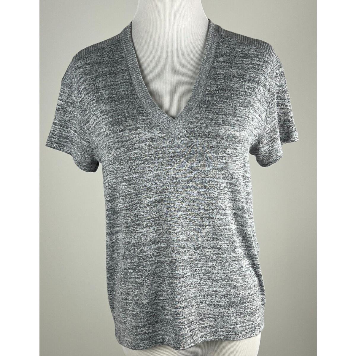 Rag Bone S/s Soft Signature Jersey `the Knit Vee` - Xxs Lt Heather Gray