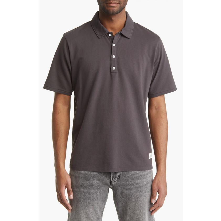 Rag Bone Loopback Polo Shirt Dark Grey Size S 4019