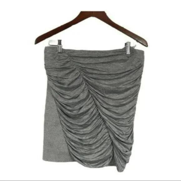 Rag Bone Leo Jersey Ruched Skirt Women`s 8 Gray Back Zip Classic Cocktail