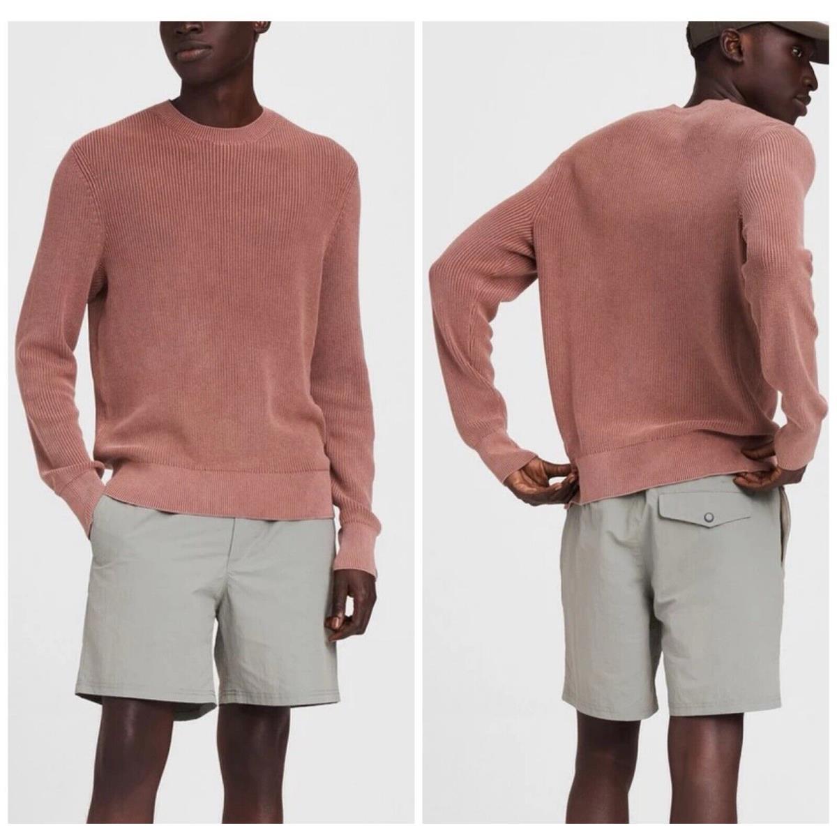 Rag Bone Dexter Cotton Crew Sweater In Sunset Mauve Size: Xxl