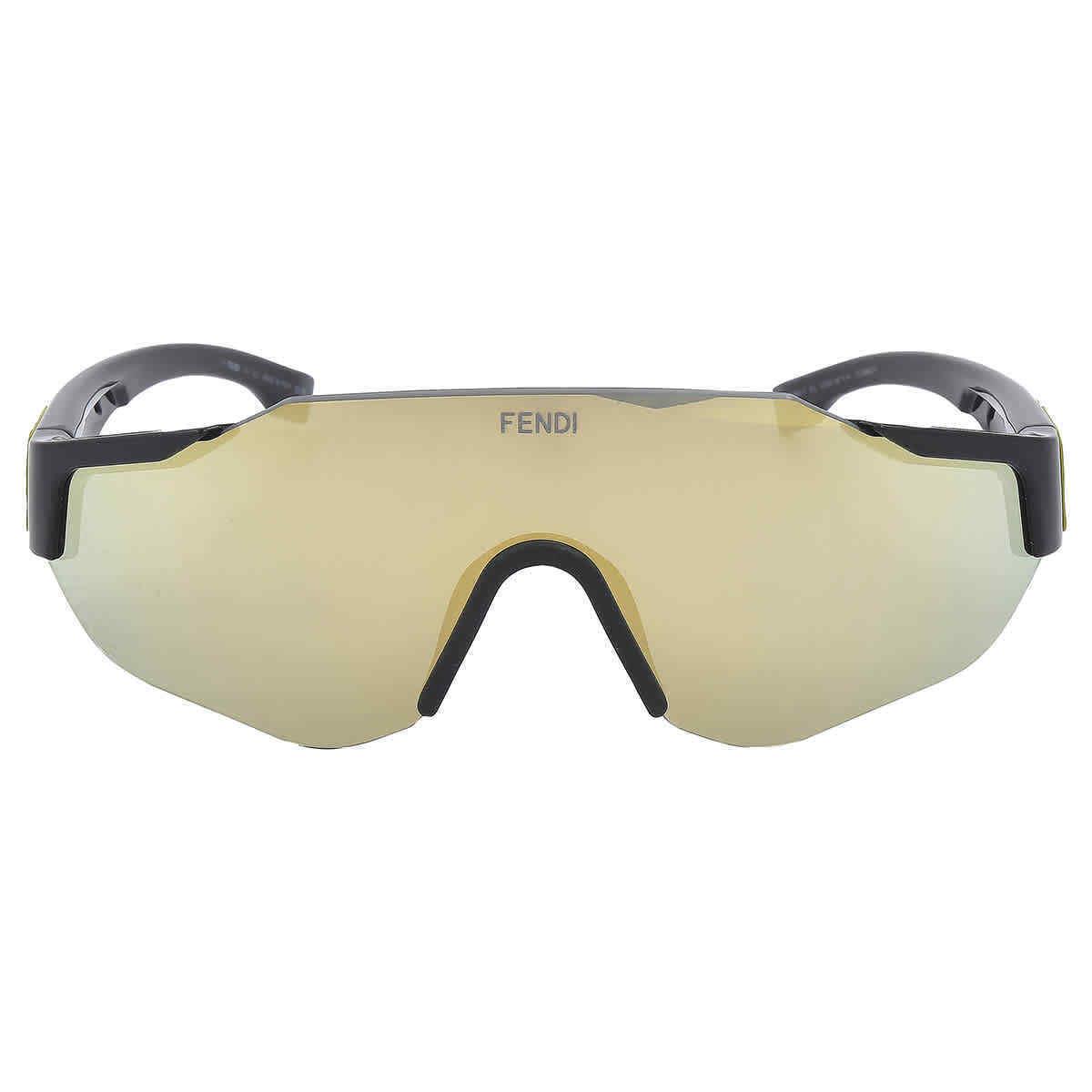 Fendi Yellow Shield Men`s Sunglasses FE40088U-Y 01L 00 FE40088U-Y 01L 00