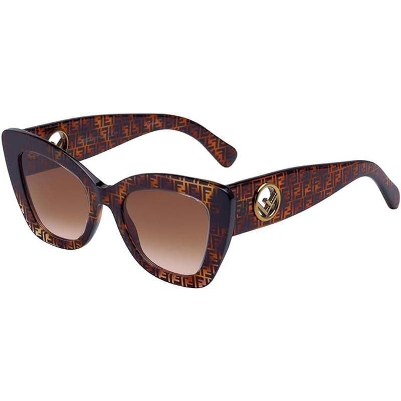 Fendi Brown Black Havana Sunglasses Modern Cat Eye