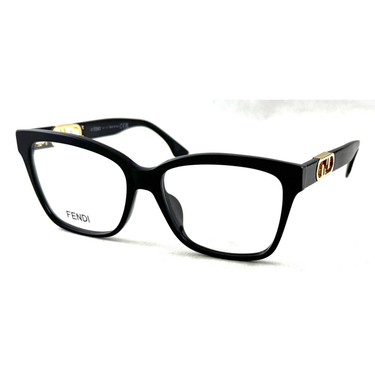 Fendi FE50025I FE 50025I 001 Black/gold Frame Eyeglasses 55-15-145