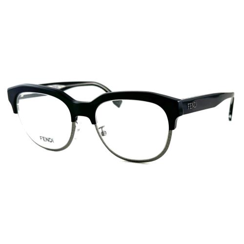 Fendi FE50068U FE 50068U 001 Black/silver Frame Eyeglasses 52-19-150