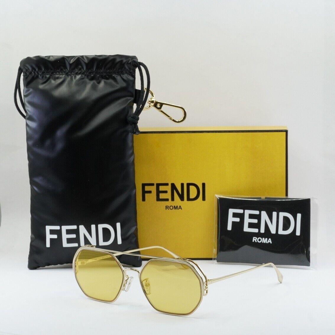 Fendi FE40039U 10L Gold/yellow Mirror 57-17-135 Sunglasses