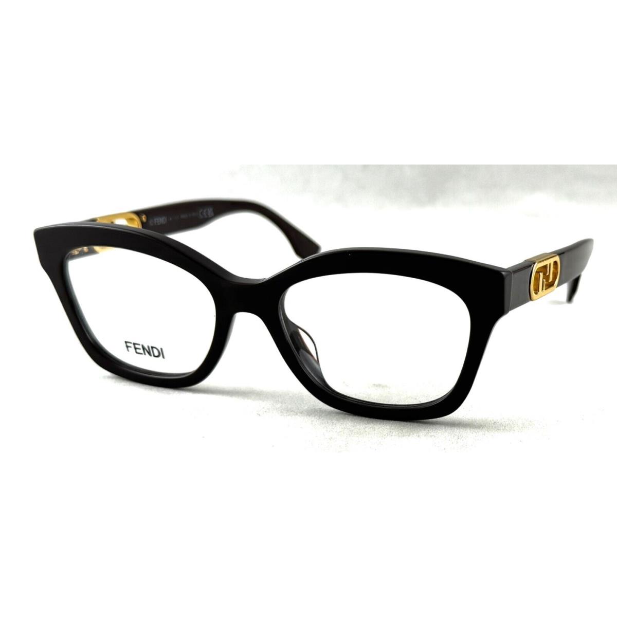 Fendi FE50039I FE 50039I 050 Black/gold Frame Eyeglasses 52-17-145