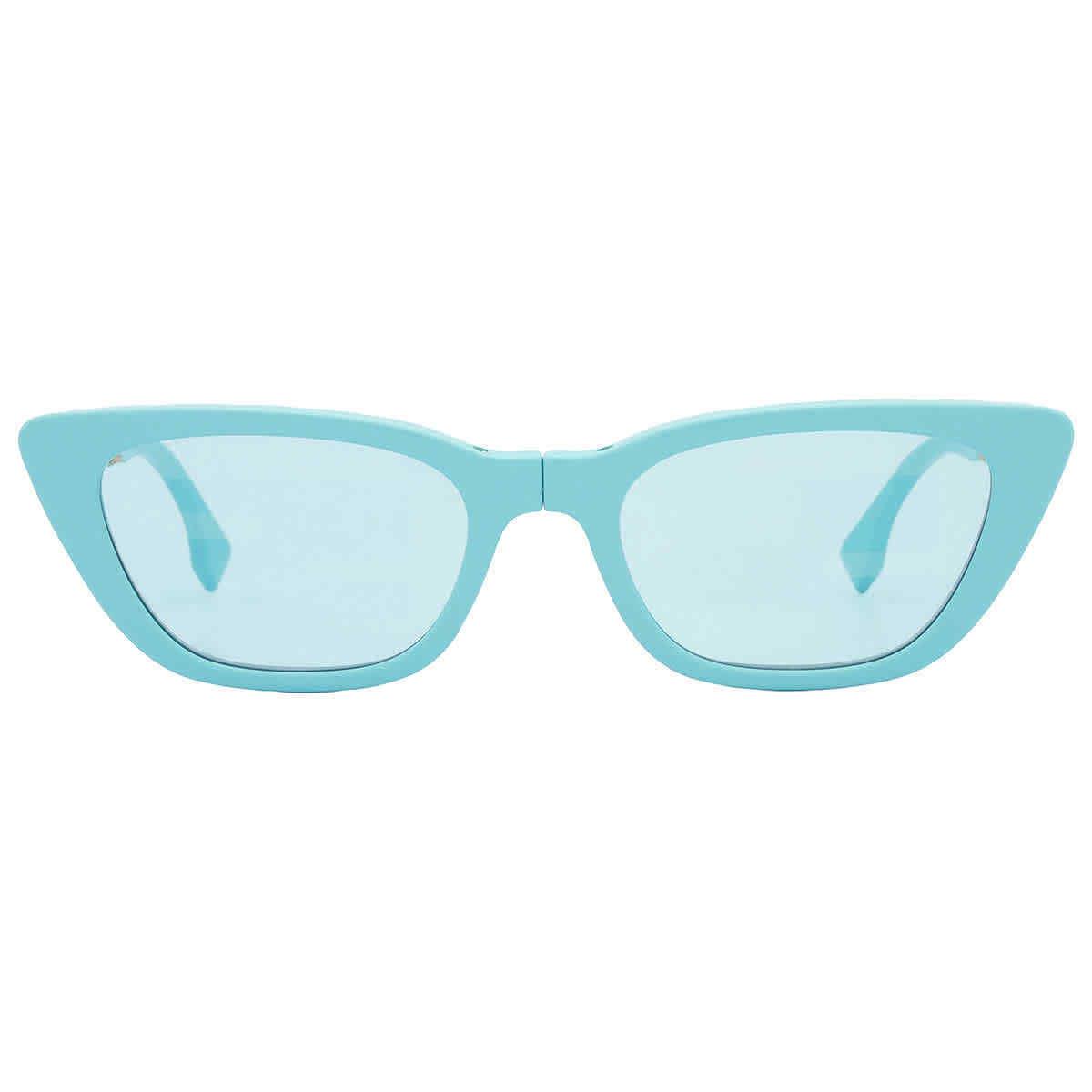 Fendi Blue Logo Folding Cat Eye Ladies Sunglasses FE40089I 90X 53 FE40089I 90X