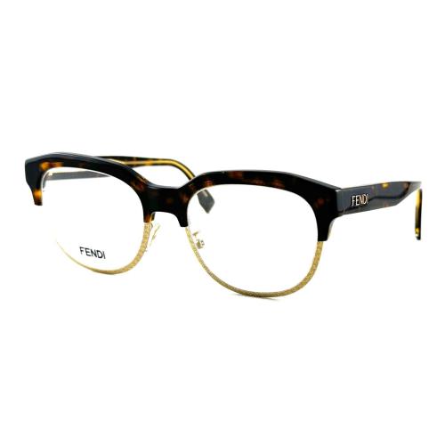 Fendi FE50068U FE 50068U 052 Black/gold Frame Eyeglasses 52-19-150