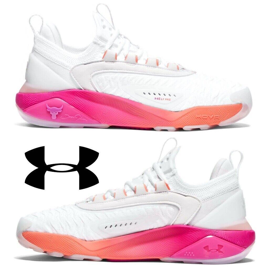 Under Armour Project Rock 7 Training Men`s Sneakers Running Workout Shoes White - White, Manufacturer: White / Vivid Magenta - 101