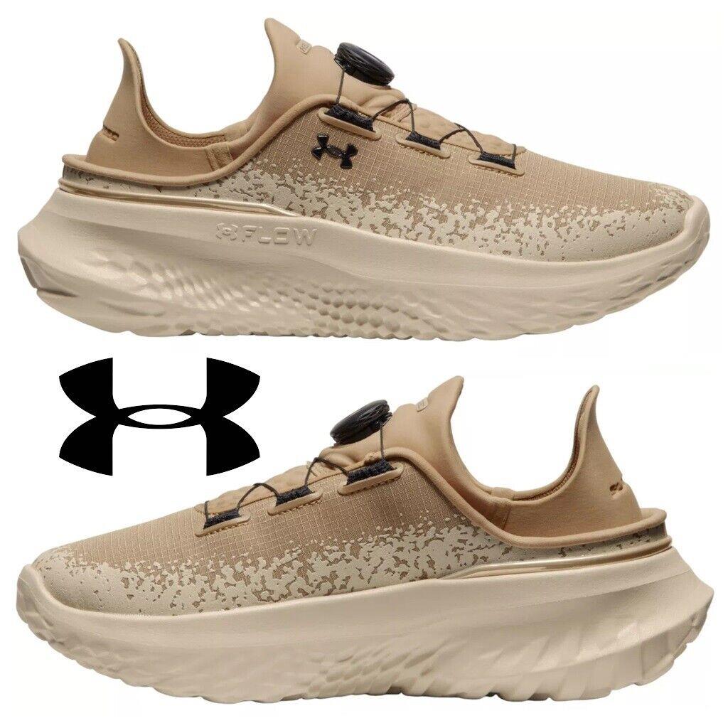 Under Armour Slipspeed Mega Shoes Men`s Sneakers Running Sports Casual Beige - Beige, Manufacturer: Tan/Black