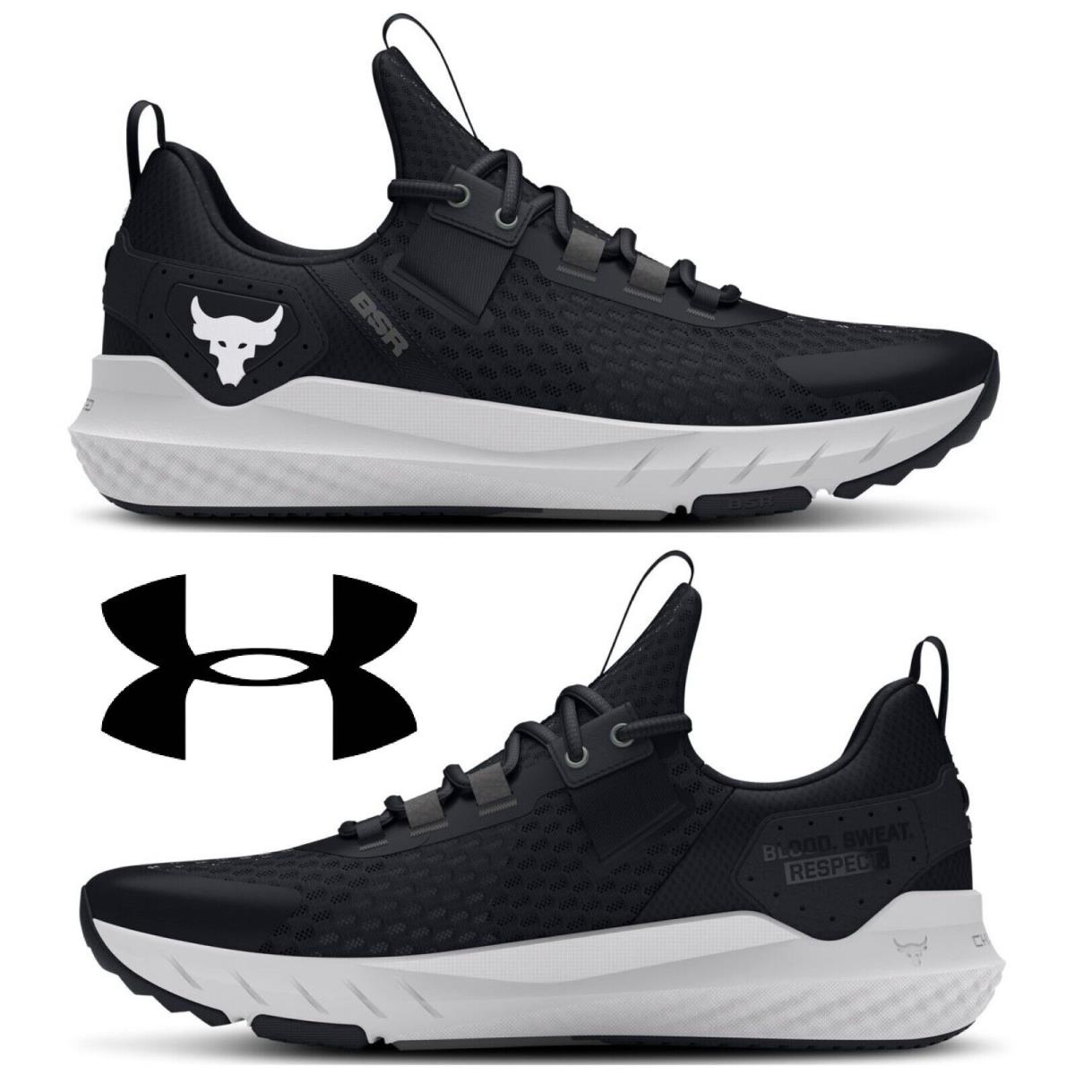 Under Armour Project Rock Bsr 4 Mens Sneakers Running Training Workout Shoes - Black, Manufacturer: Black/Grey