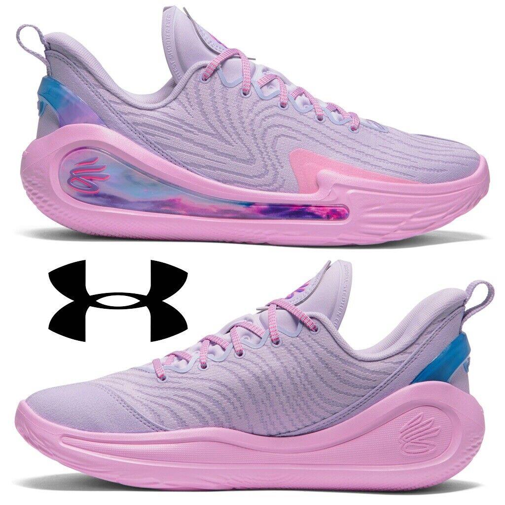 Under Armour Curry Tour Basketball Shoes Running Sport Sneakers Blue Pink