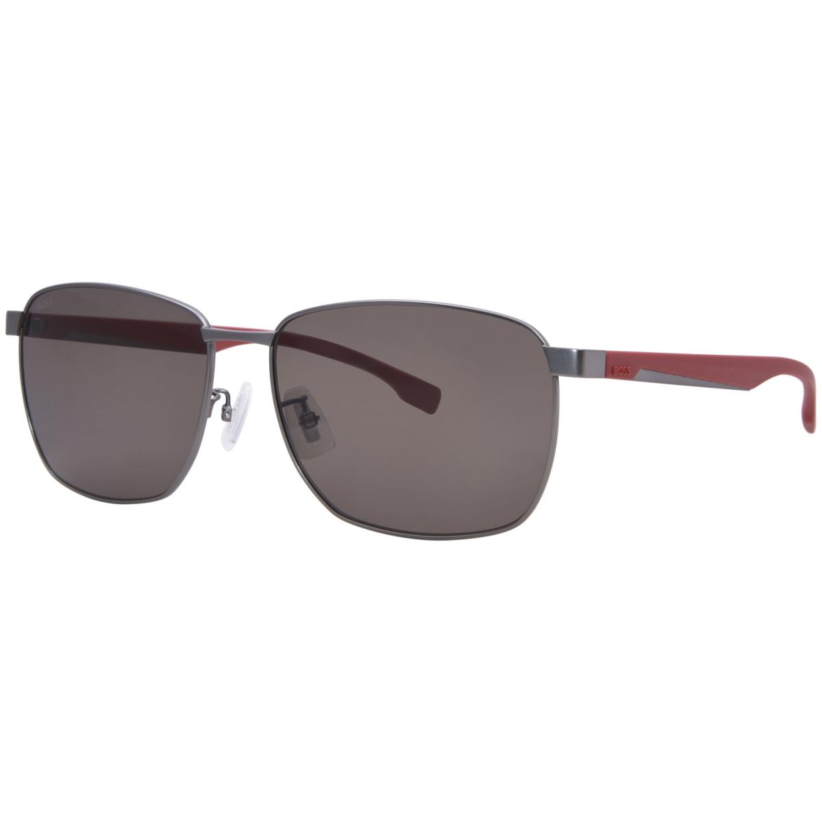 Hugo Boss 1469/F/SK R80/IR Sunglasses Men`s Dark Ruthenium/silver/dark Grey 62mm