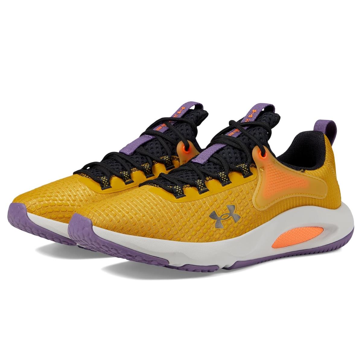 Man`s Sneakers Athletic Shoes Under Armour Hovr Rise 4 Gilded Yellow/Orange Blast/Black