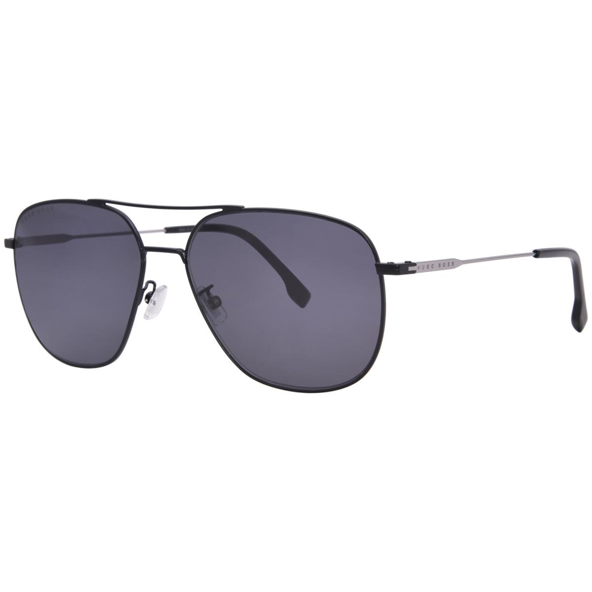 Hugo Boss 1218/F/SK TI7/IR Sunglasses Women`s Ruthenium Matte Black/grey 62mm