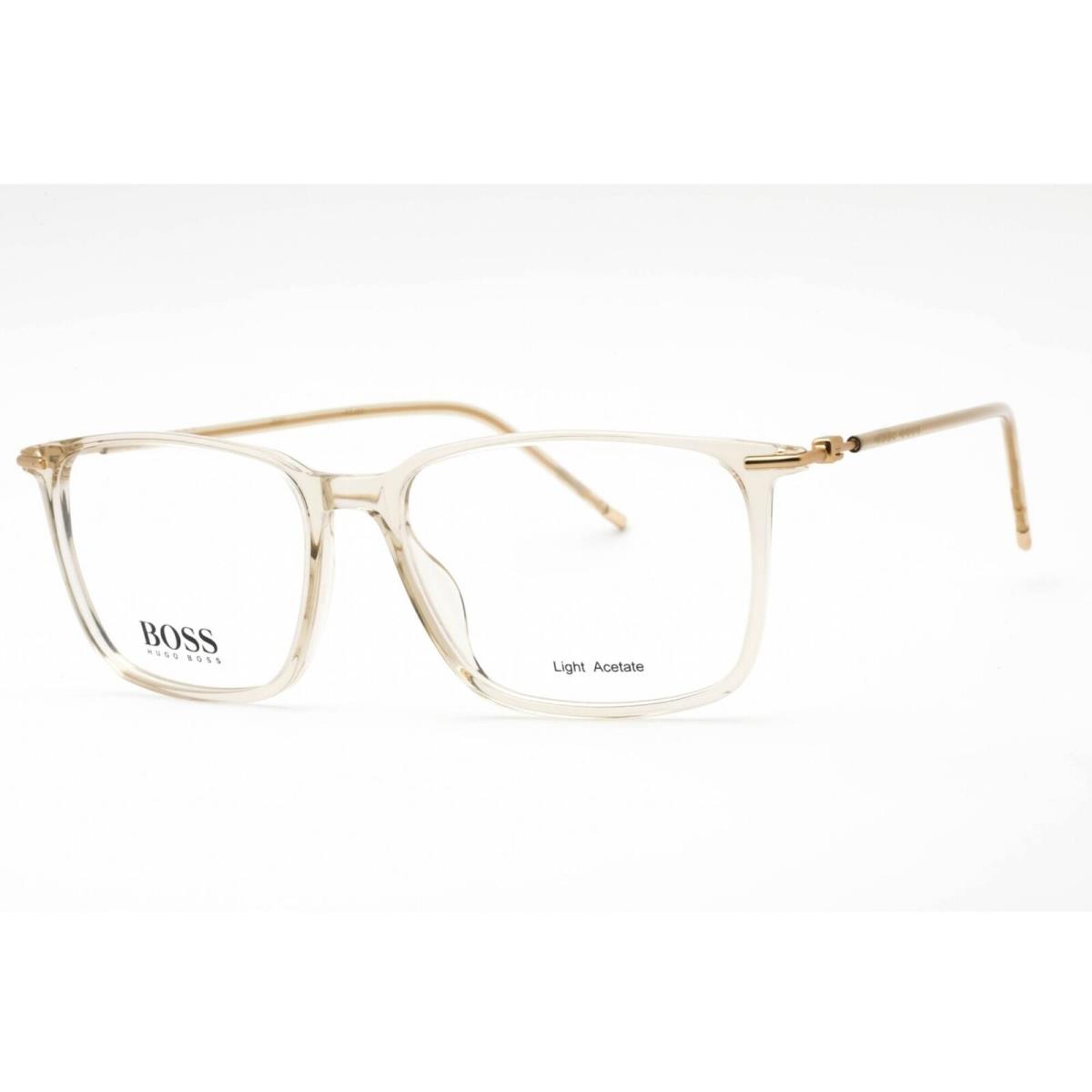 Hugo Boss Men`s Eyeglasses Mud Gold Plastic Rectangular Frame Boss 1372 0IXE 00