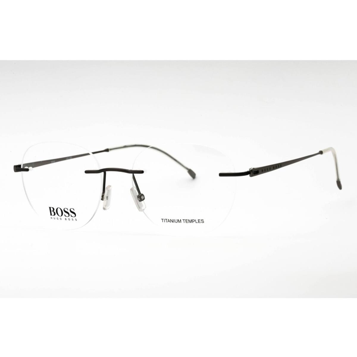 Hugo Boss Men`s Eyeglasses Matte Dark Ruthenium Oval Frame Boss 1266/D 0R80 00