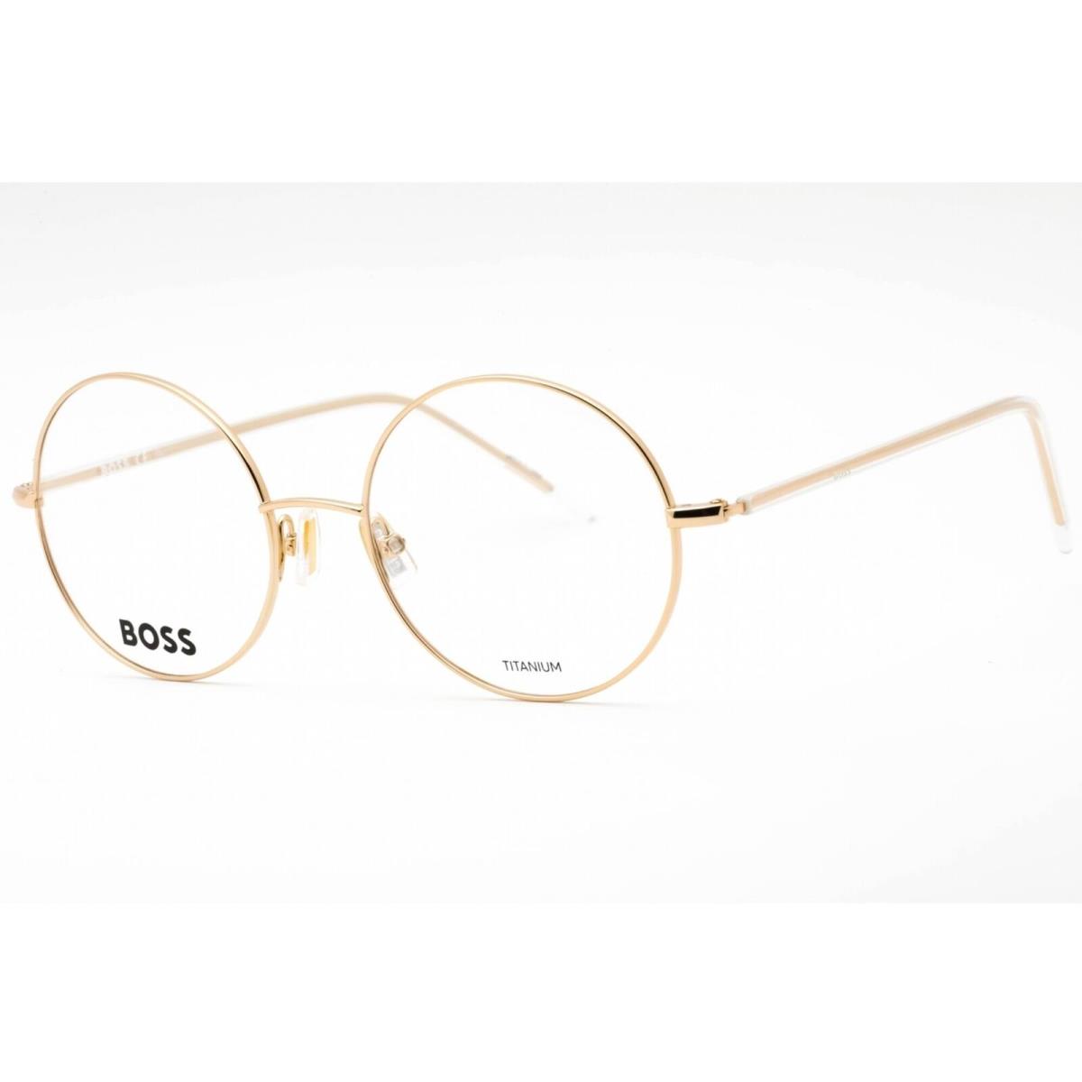 Hugo Boss Women`s Eyeglasses Rose Gold Titanium Round Frame Boss 1397 0000 00