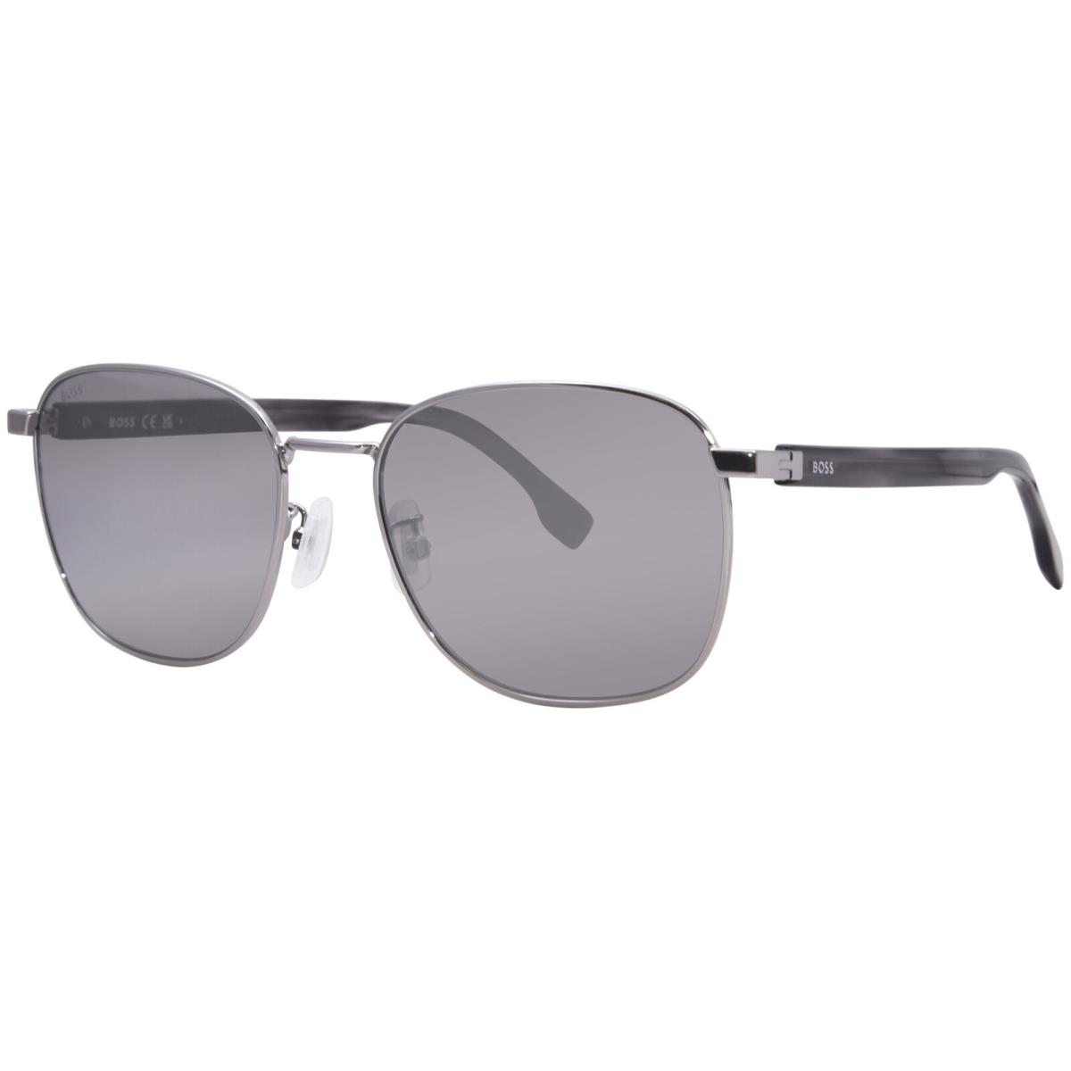 Hugo Boss 1407/F/SK 6LBT4 Sunglasses Men`s Ruthenium/grey/silver Mirror 58mm