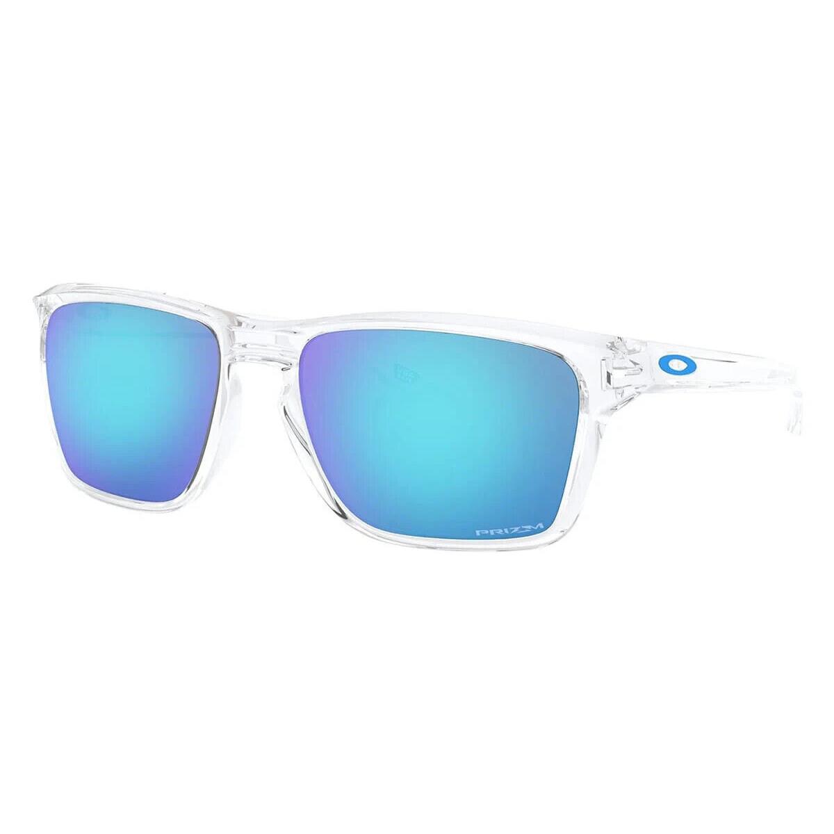 Oakley OO9448-04 Sylas Sunglasses Polished Clear Prizm Sapphire