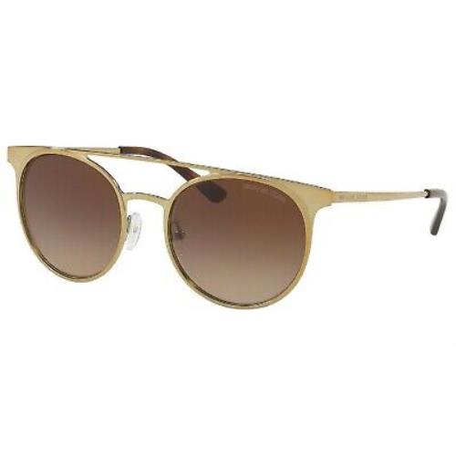 Michael Kors Grayton Sunglasses Shiny Pale Gold Dark Brown MK1030 116813