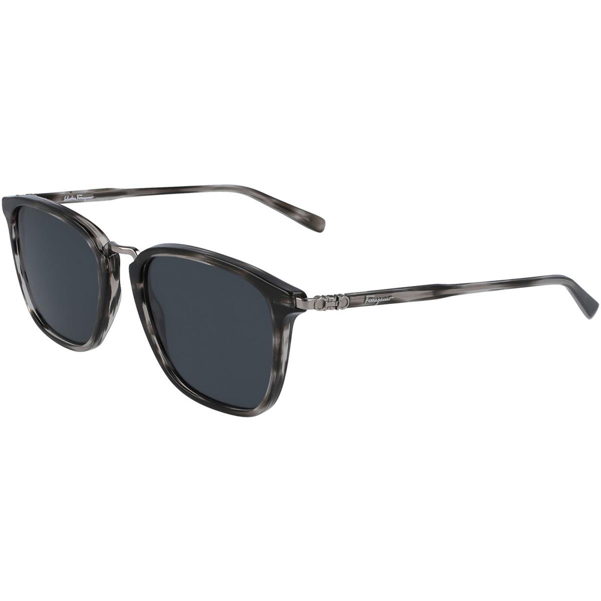 Salvatore Ferragamo Men`s Slim Soft Square Sunglasses - SF910S - Made in Italy Striped Grey/Grey (003)