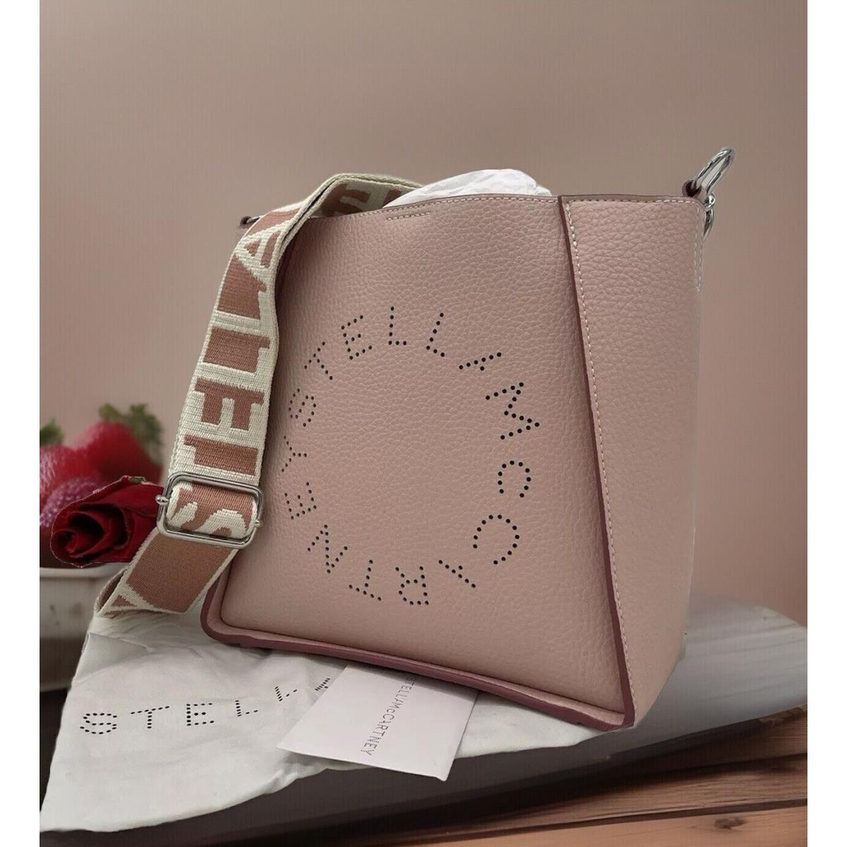 Stella Mccartney Logo Alter Napa Leather Crossbody In Rose Pink