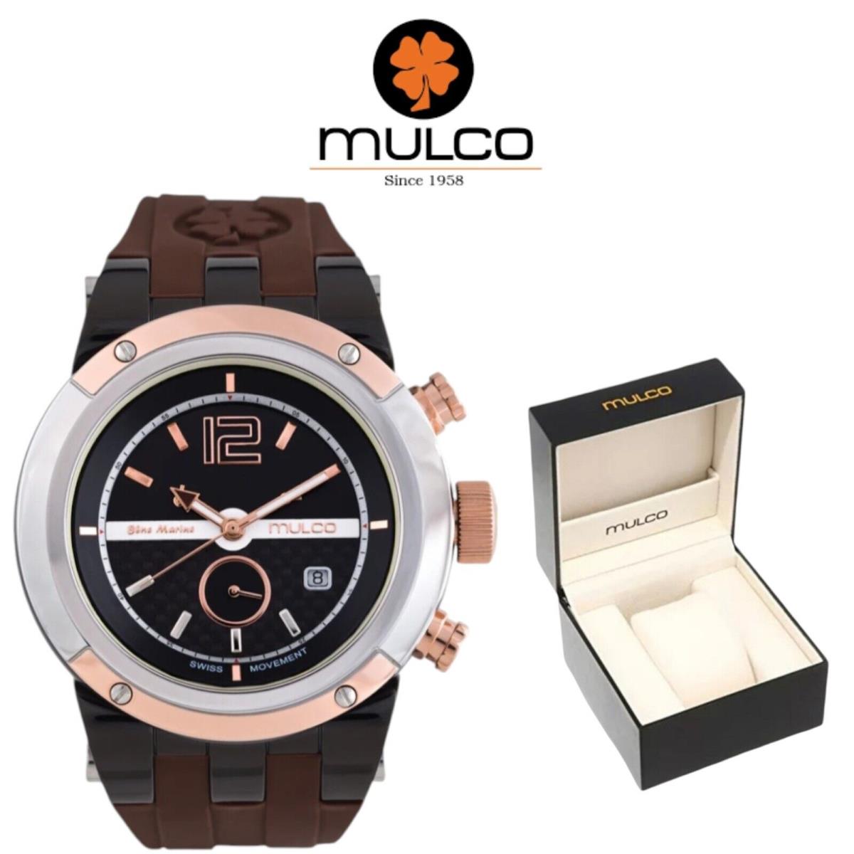 Mulco Blue Marine Chronograph MW5-1621-035 Unixex Watch with Brown Strap Brown