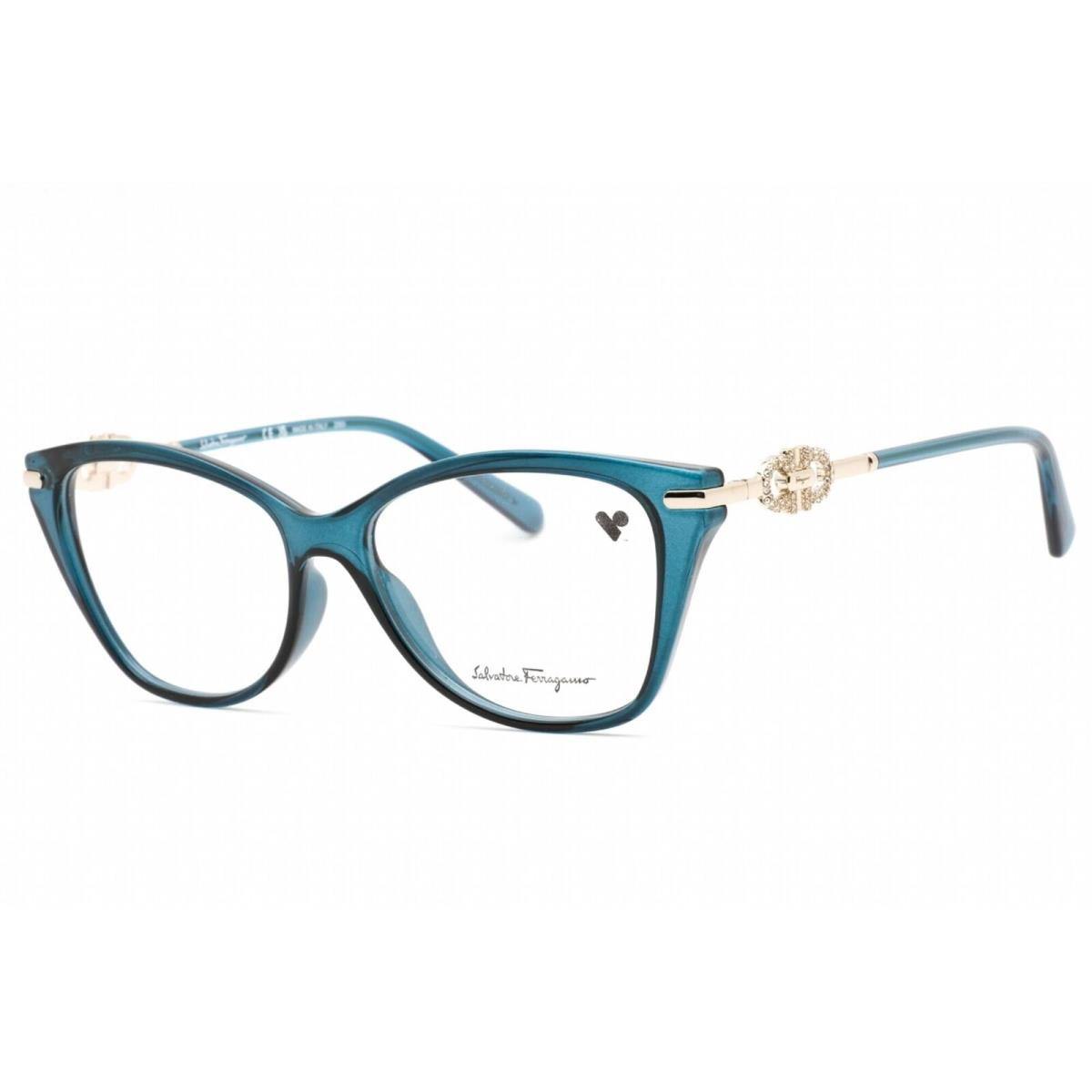 Salvatore Ferragamo SF-2937R 432 Crystal Petrol Eyeglasses 54/15/140