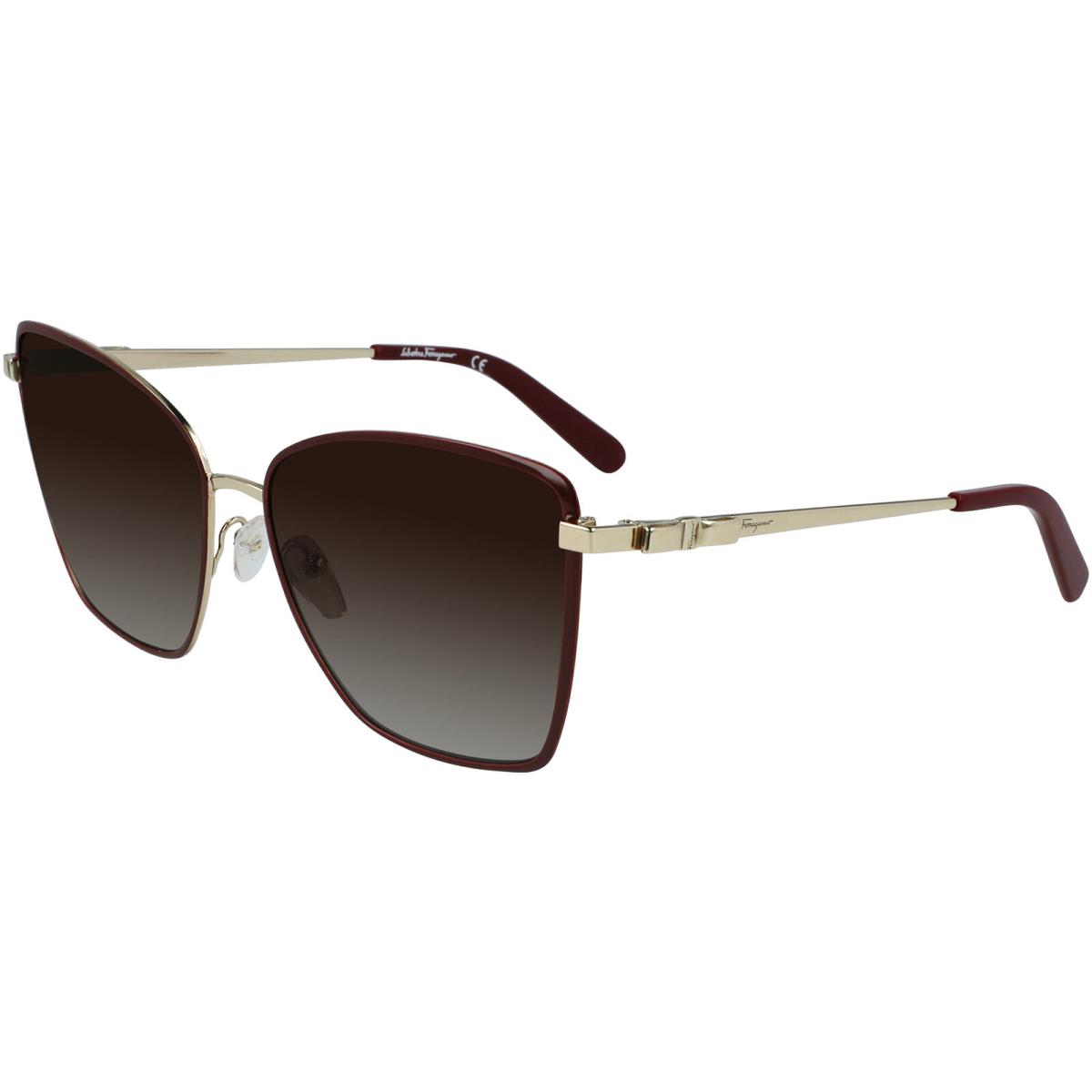 Salvatore Ferragamo Women`s Gold/burgundy Cat-eye Sunglasses - SF279S 728 Italy