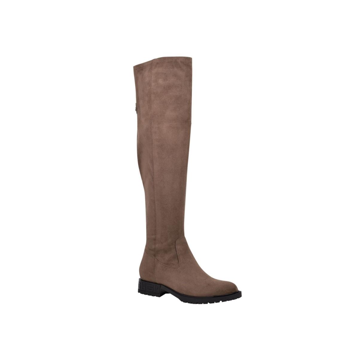 Guess Womens Brown Almond Toe Block Heel Zip-up Boots 6