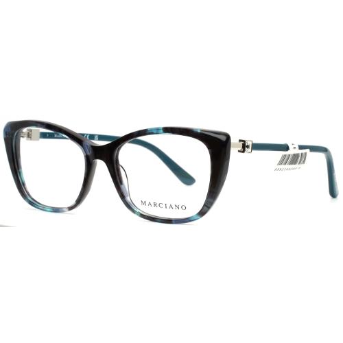 Guess Marciano GM50024 056 Teal Havana Womens Semi Cat Eye Eyeglasses 53-16-145 B:41