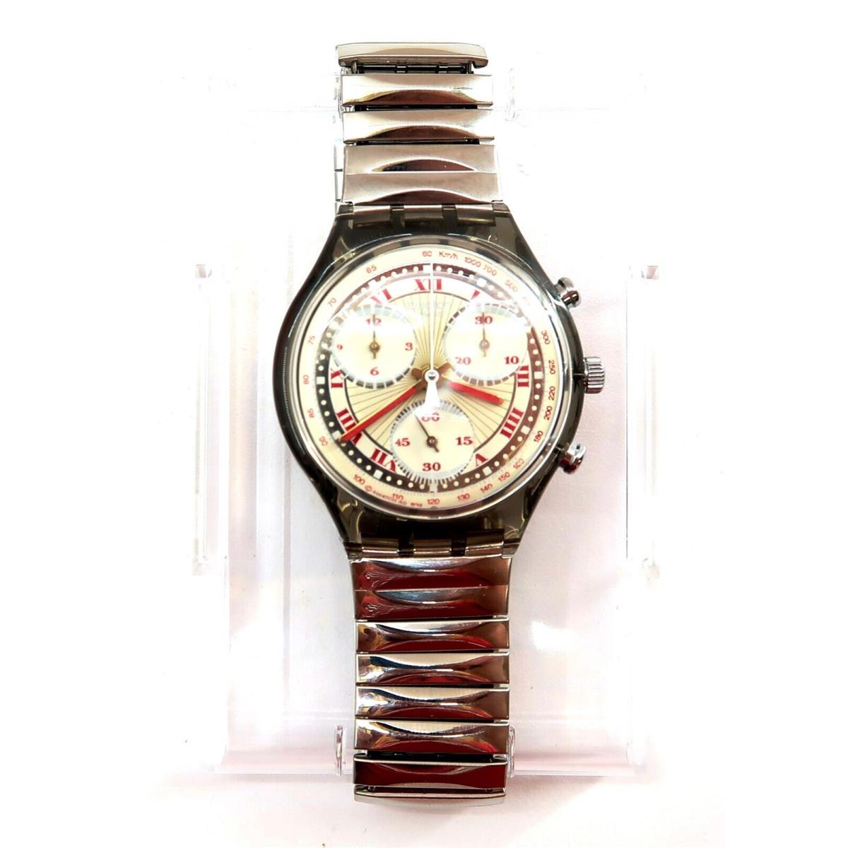 Swatch Chrono Watch Pleasure Dome SCM106 / 107 Mid Size Case and Papers 1994