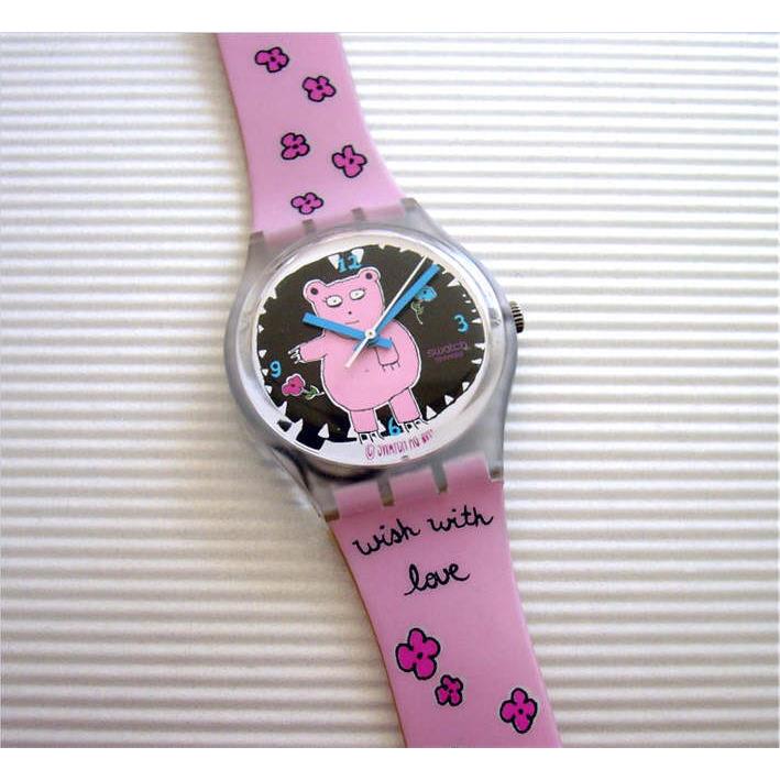 Piggy The Bear Whimsical Pink Wish Bear Swatch Nib-rare