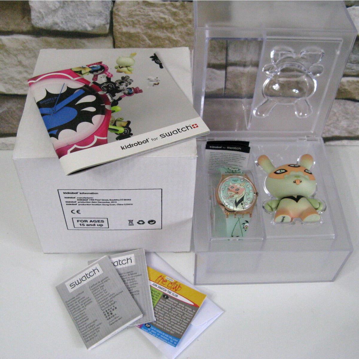 Kidrobot For Swatch Tara Mcpherson Watch and Dunny The Eyes Are Watching Box