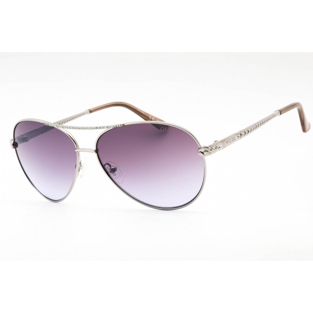 Guess GU7470-S-10Z Shiny Silver with Crystal Stones Sunglasses