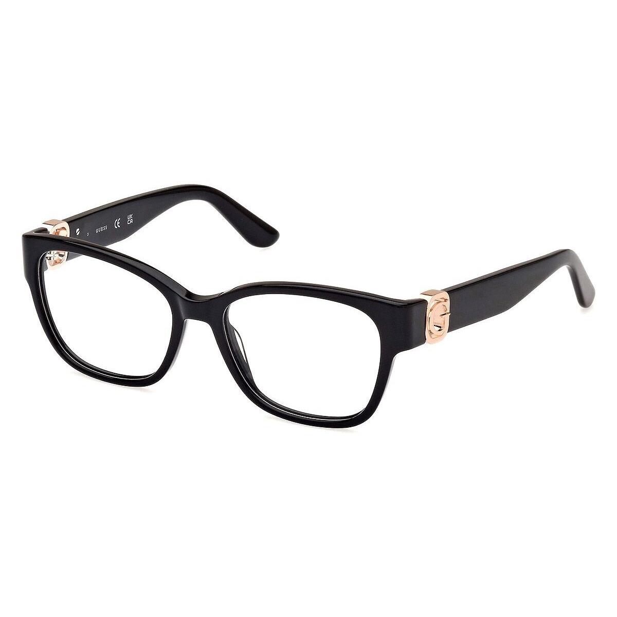 Guess GU50120 001 Black Square Cat Eye Plastic Eyeglasses Frame 52-16-140