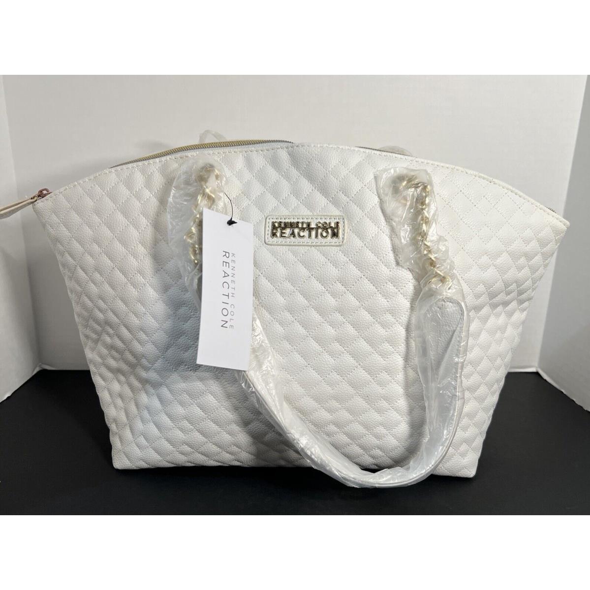 Kenneth Cole Reaction Large Shopper Purse Bag Milk White