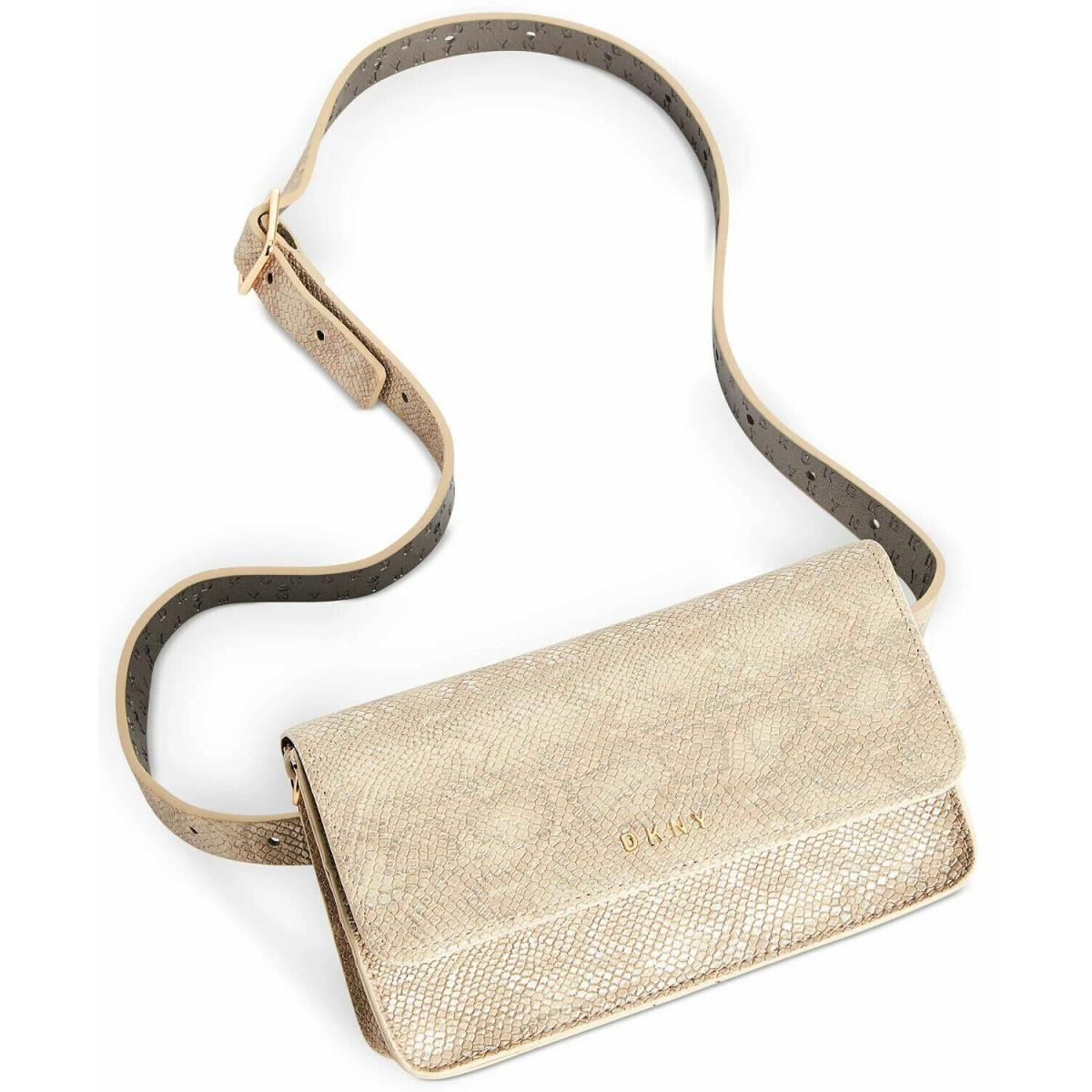 Dkny Metallic Snake-embossed Convertible Belt Bag